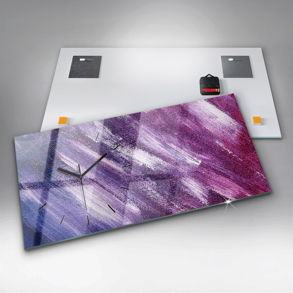 Horizontal wall clock Acrylic paint texture