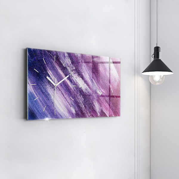 Horizontal wall clock Acrylic paint texture