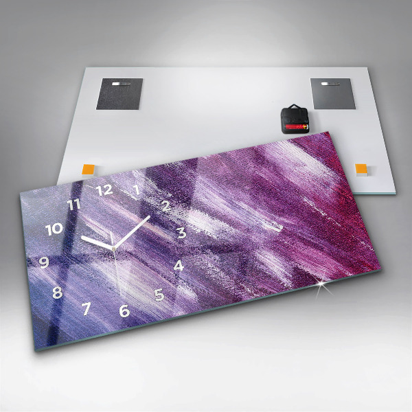 Horizontal wall clock Acrylic paint texture