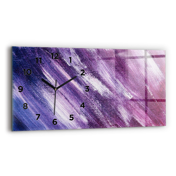 Horizontal wall clock Acrylic paint texture