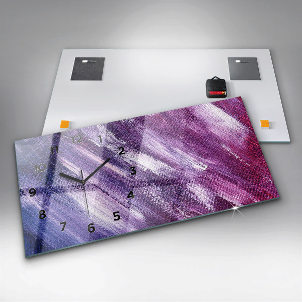 Horizontal wall clock Acrylic paint texture