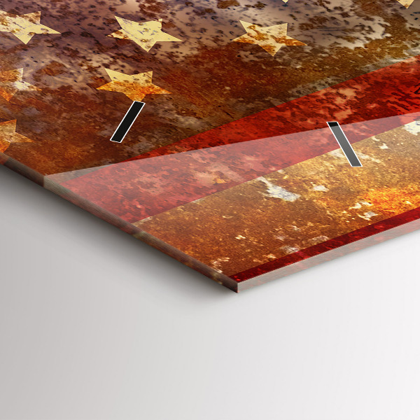 Horizontal wall clock Vintage USA Flag