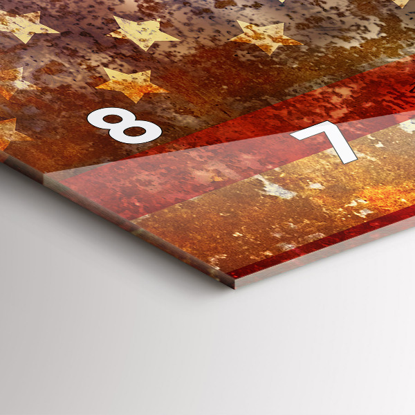 Horizontal wall clock Vintage USA Flag