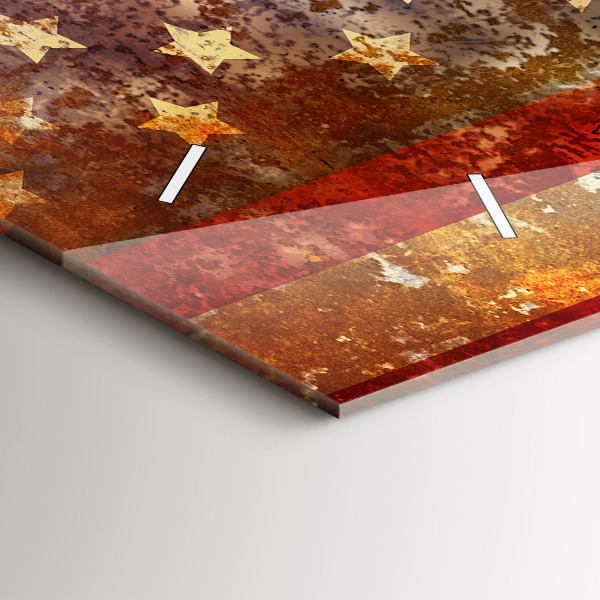 Horizontal wall clock Vintage USA Flag