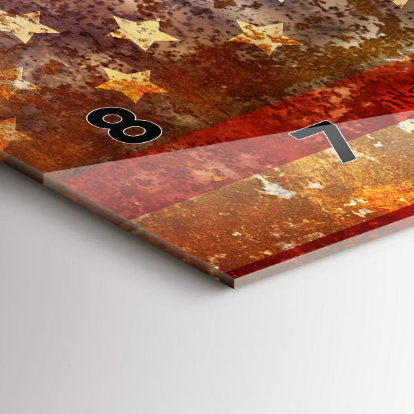 Horizontal wall clock Vintage USA Flag