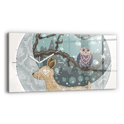 Horizontal wall clock Nocturnal animals Moon