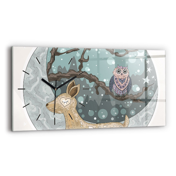 Horizontal wall clock Nocturnal animals Moon