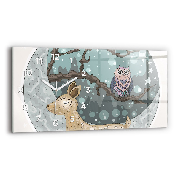 Horizontal wall clock Nocturnal animals Moon