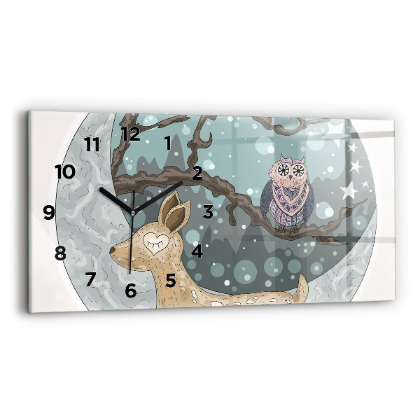 Horizontal wall clock Nocturnal animals Moon