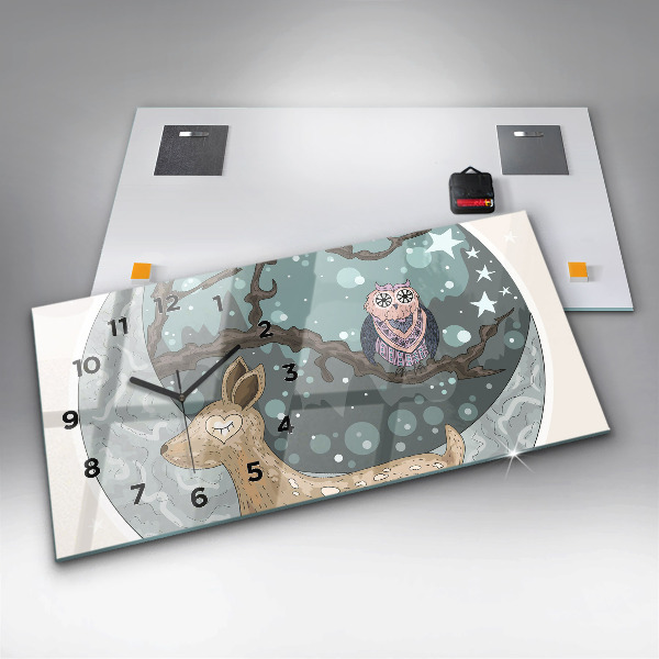 Horizontal wall clock Nocturnal animals Moon