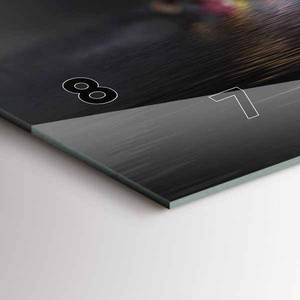 Horizontal wall clock Orchid flower on the water