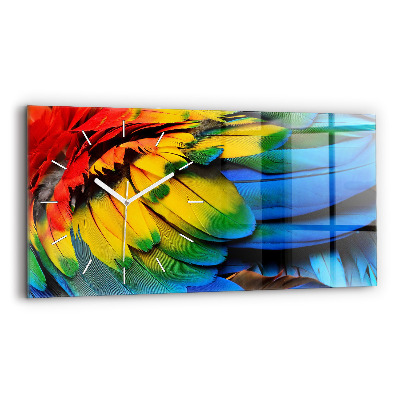 Horizontal wall clock Macaw Bird Colorful Wings