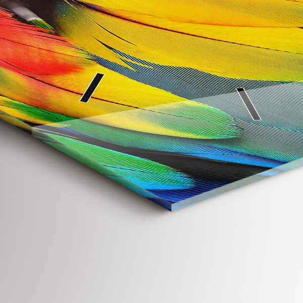 Horizontal wall clock Macaw Bird Colorful Wings