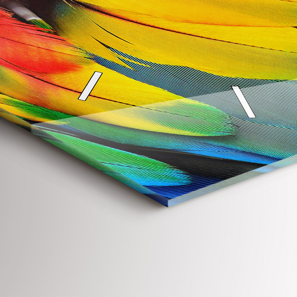 Horizontal wall clock Macaw Bird Colorful Wings