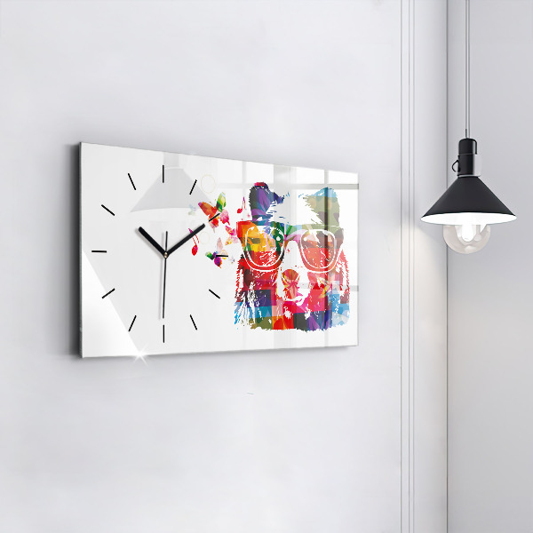 Horizontal wall clock Bear Head