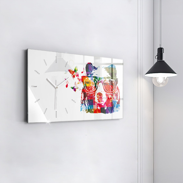 Horizontal wall clock Bear Head