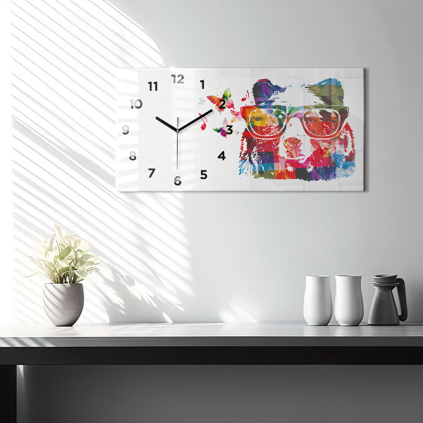 Horizontal wall clock Bear Head