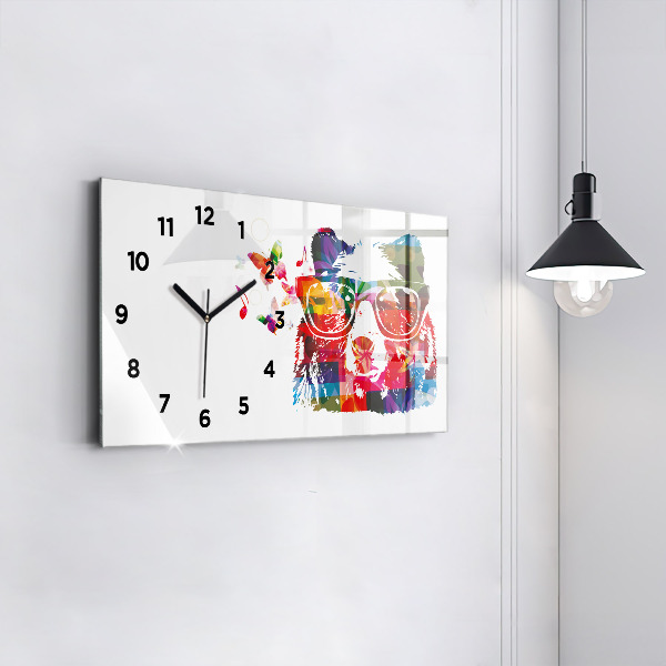 Horizontal wall clock Bear Head