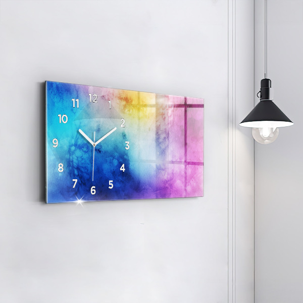 Horizontal wall clock Colored Spots