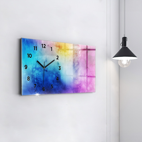 Horizontal wall clock Colored Spots