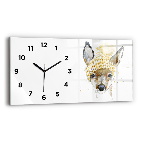 Horizontal wall clock A deer