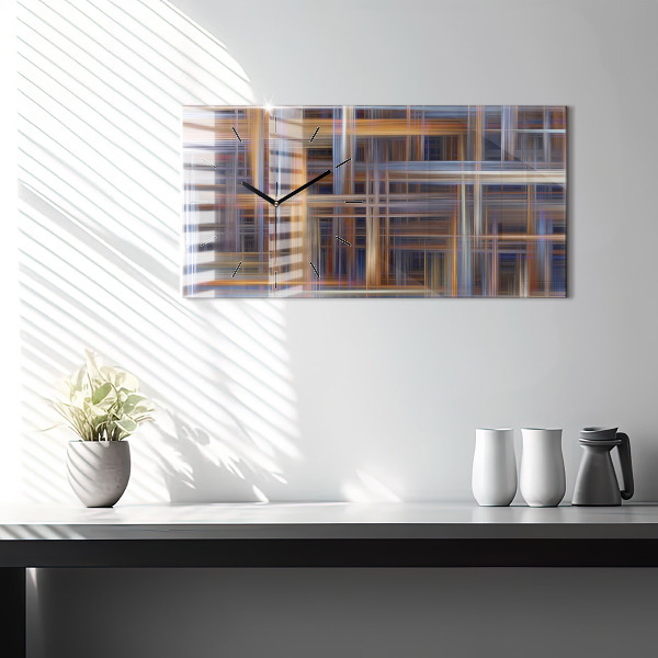 Horizontal wall clock Abstract Geometry