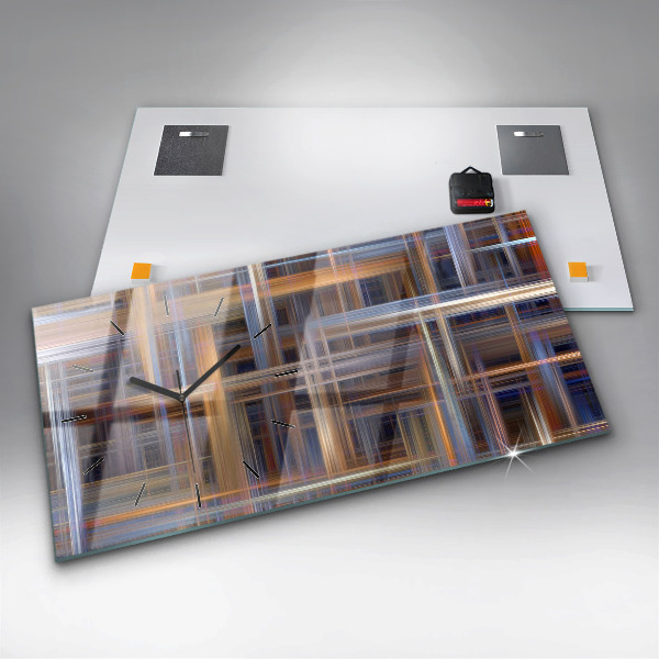 Horizontal wall clock Abstract Geometry