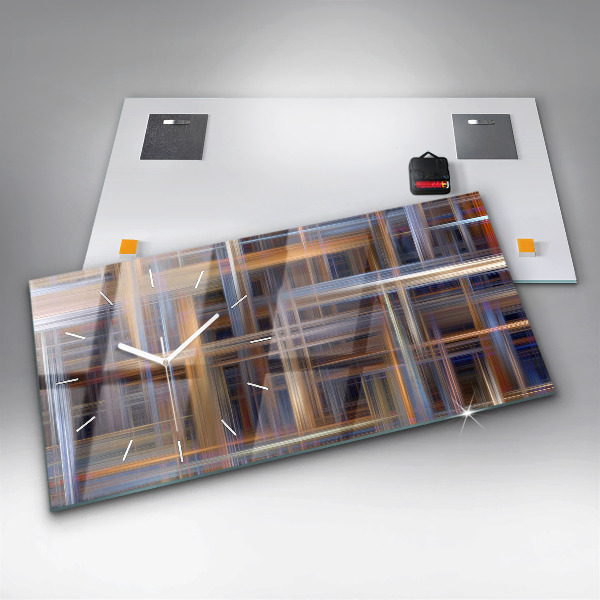 Horizontal wall clock Abstract Geometry