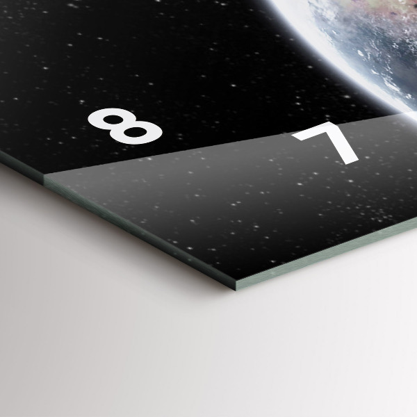 Horizontal wall clock Earth Moon Sun