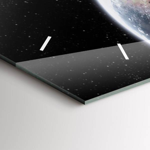 Horizontal wall clock Earth Moon Sun