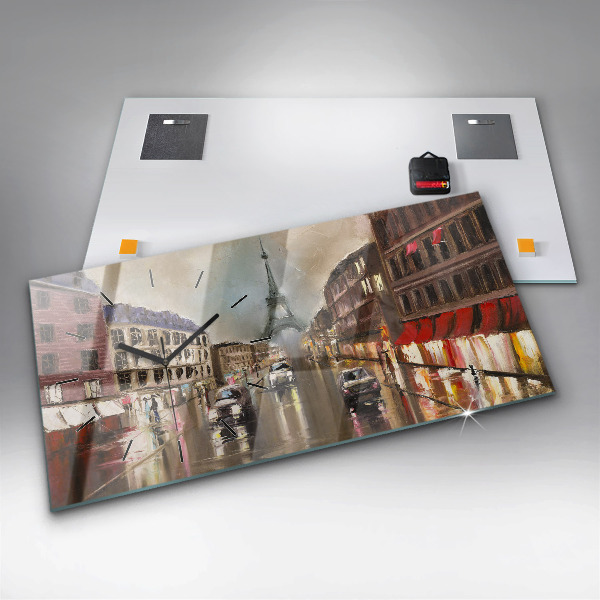 Horizontal wall clock City of Paris