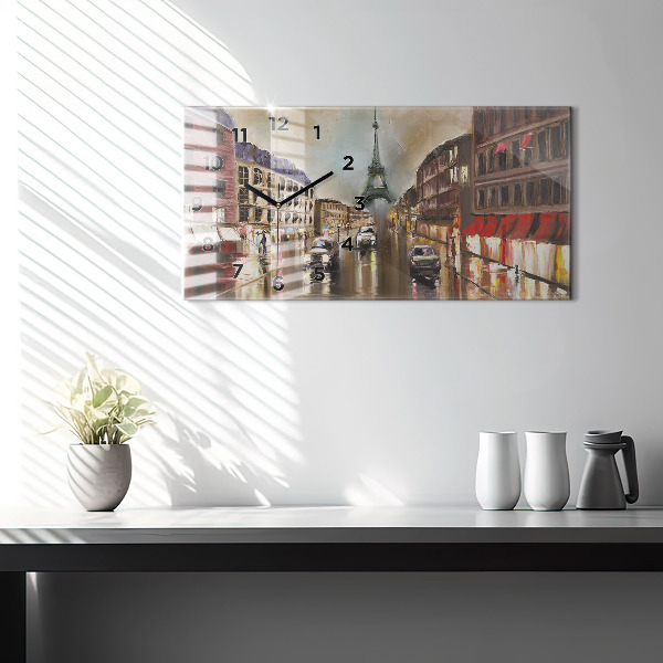 Horizontal wall clock City of Paris
