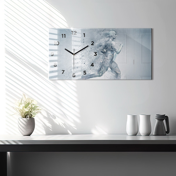 Horizontal wall clock Running man