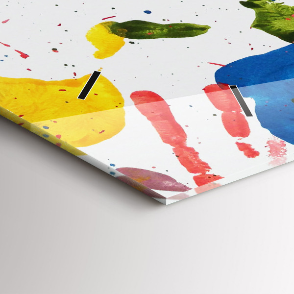 Horizontal wall clock Children's handprints