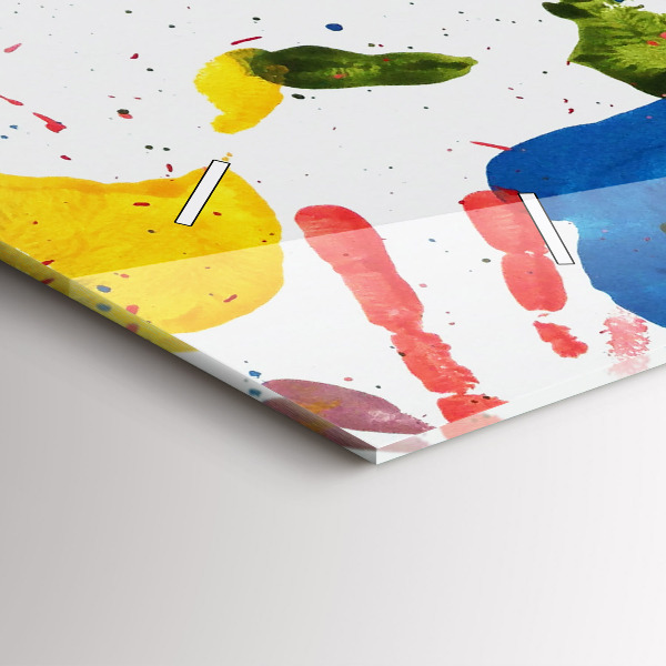 Horizontal wall clock Children's handprints