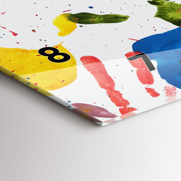Horizontal wall clock Children's handprints