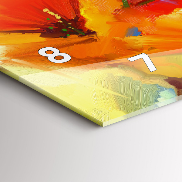 Horizontal wall clock Colorful poppies