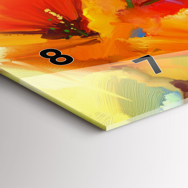 Horizontal wall clock Colorful poppies