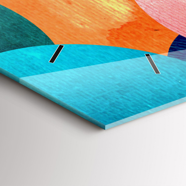 Horizontal wall clock Abstract circles