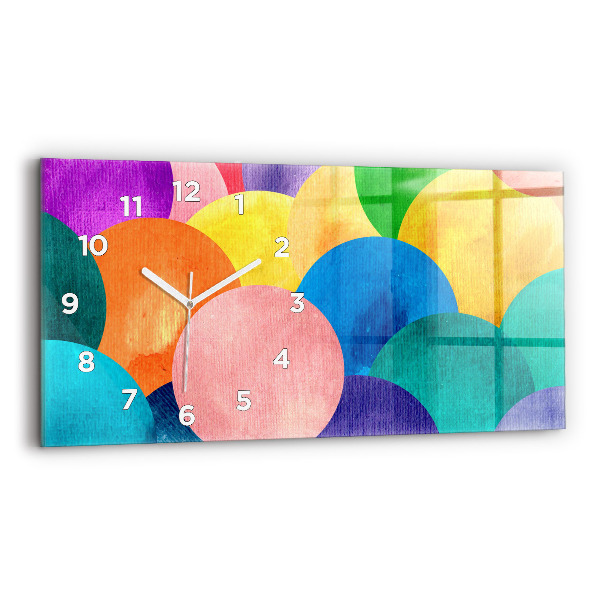 Horizontal wall clock Abstract circles