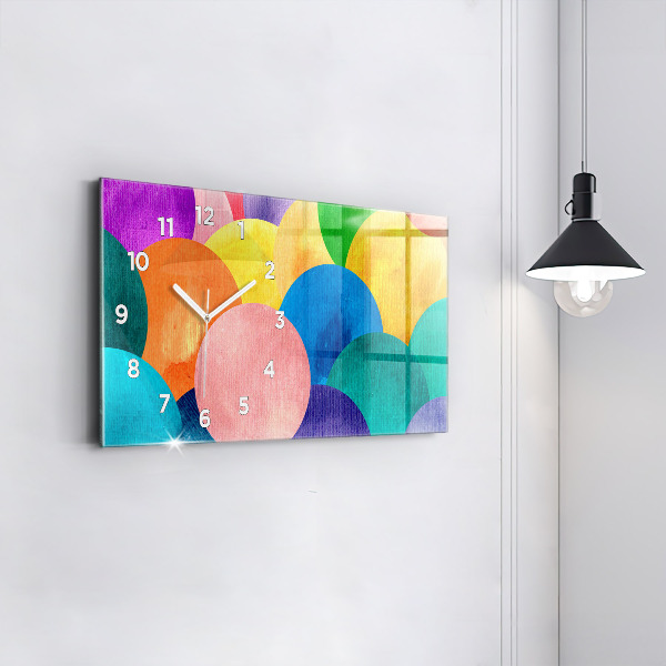 Horizontal wall clock Abstract circles