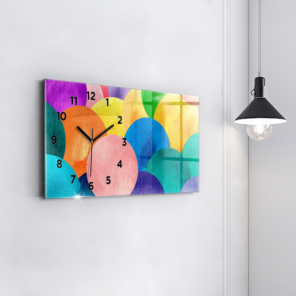 Horizontal wall clock Abstract circles