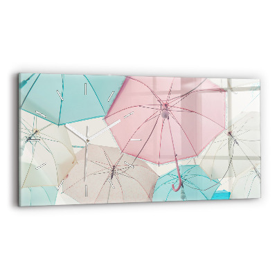 Horizontal wall clock Pastel umbrellas