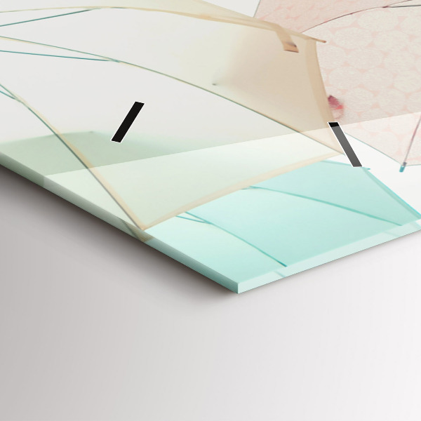 Horizontal wall clock Pastel umbrellas