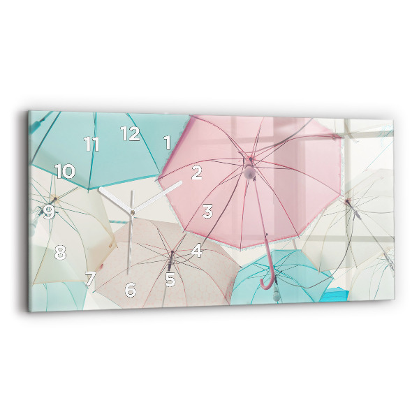Horizontal wall clock Pastel umbrellas