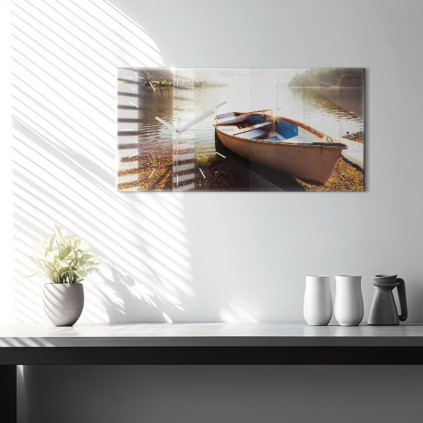 Horizontal wall clock Lake view