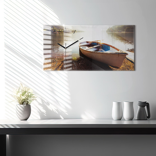 Horizontal wall clock Lake view