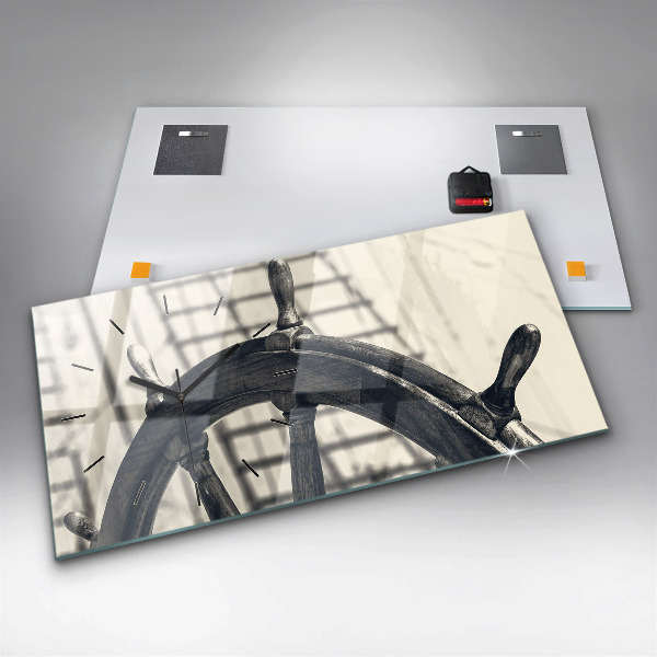 Horizontal wall clock Ancient ship