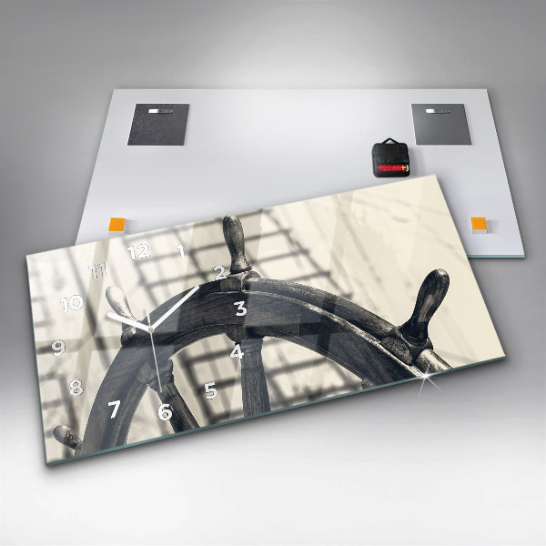 Horizontal wall clock Ancient ship