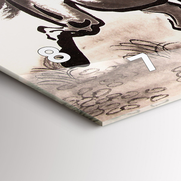 Horizontal wall clock Galloping horses